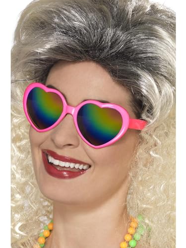 Smiffys Herzbrille, Rosa, Mit Regenbogengläsern von Smiffys