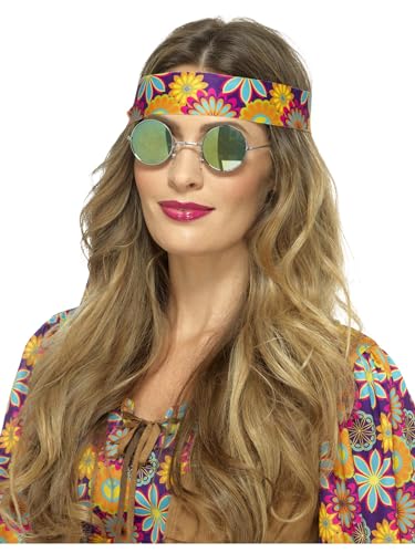 Smiffys Hippie-Brille, Verspiegelt, Grün von Smiffys