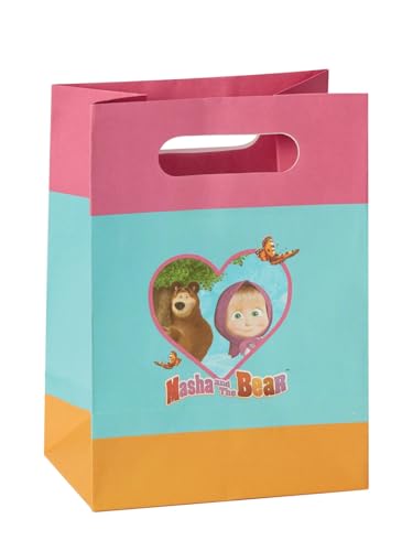 Smiffys Masha & the Bear Geschirr Party-Tüten x8, 12.5x17.5x5.8 cm von Smiffys