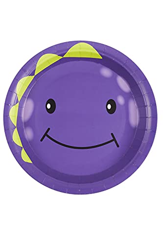 Smiffys Monster-Geschirr, Partyteller, Violett, 300 g, 23 cm Durchmesser, Halloween-Kostüm-Zubehör, Partyartikel, 8 Stück von Smiffys