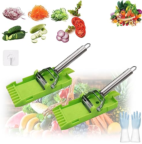 Zestio Peeler, Zestio Tool, Multi Potato Peeler, Multipelador De Patatas, Multi Double Knife Peeler, Multifunctional One Blade Peeler + Lemon Juicer + Potato Spiral, Peeler Set (2 Pcs) von Smilamo