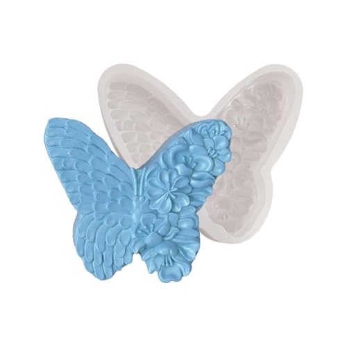 Smileshiney 3D-Schmetterling-Epoxidharz-Formen, Schmetterling-Silikonform für Harz - Schmetterlingsformen Silikon-Kerzenformen,Relief-Schmetterlingsform-Kerzen-Silikonformen zur Herstellung von Seife, von Smileshiney