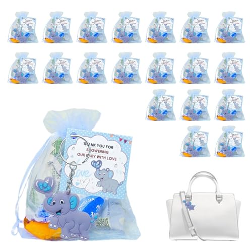 Smileshiney Elefanten-Schlüsselanhänger-Set, Gastgeschenke zur Geschlechtsanzeige | Elefanten-Themen-Schlüsselanhänger, Rückgabegeschenke mit Anhängern | 20 Sets, Geburtstagsgeschenke für Jungen, von Smileshiney