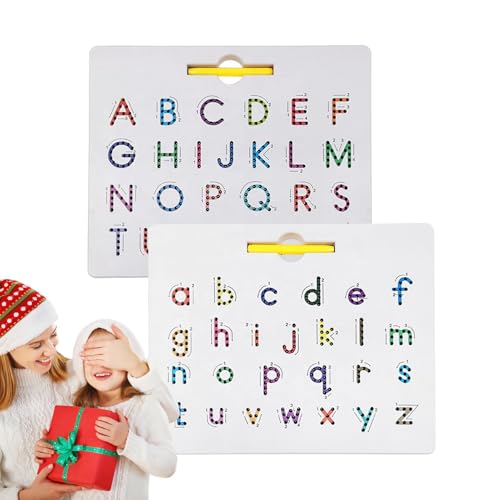 Smileshiney Magnetisches Buchstaben-Zeichenbrett, Magnetisches Alphabet-Zeichenbrett | 2-in-1-Spielbrett zum Lernen und Schreiben - Stem Toy Letters Learning, Magnets Tracing Board, Üben von von Smileshiney