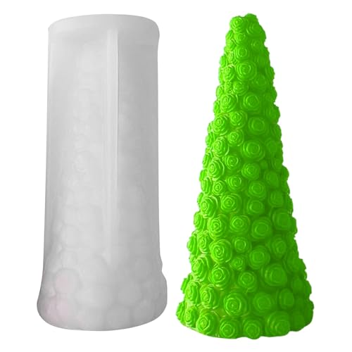 Smileshiney Silikon-Kerzenformen – Kreative Weihnachtsbaum-Kerzenform, kreative Epoxidharz-Form, wiederverwendbare Epoxid-Gussformen, Mehrzweck-Ornament-Form für Wachs, Gips von Smileshiney