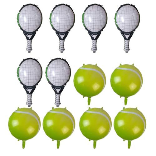 Smileshiney Tennis-Geburtstagsballons,Tennis- -Luftballons | 12 Stück/Set Tennisball-Folienballons | Kreatives Partyzubehör zum Thema Tennis für Frauen, Kindergeburtstagsfeier von Smileshiney