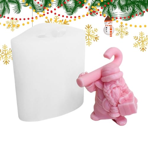 Smileshiney Weihnachtsmann-Silikonform, Weihnachtsmann-Form - 3D Weihnachtsharzformen Silikon | Süßigkeiten-Backformen, Weihnachtsbackwerkzeuge, handgefertigte Seifenkerzen, antihaftbeschichtet für von Smileshiney