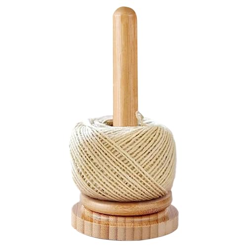 Smileshiney Wollknäuelhalter, Holzspinn Garn Und Fadenhalter, Häkelgarnständer, Garnspindelhalter, Wollabwickler Kugelgelagert, Garnständer Spender Zum Stricken, Desktop-Häkelgarnspulenhalter von Smileshiney