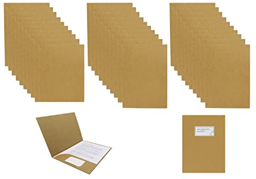 Smiling Art 30er Präsentationsmappe aus 320g /m² Kraftpapier in A4 Format, Dokumentenmappe, Aktentasche, Aktenordner, Ordnungsmappe Ideal fürs Büro Schule Uni 31 x 24 cm (Beige, 30er) von Smiling Art