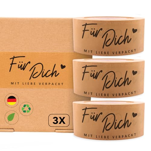 3er Set Paketklebeband mit Text – 50m x 50mm | Umweltfreundliches Verpackungsband für Unternehmen | Kundenbindungs-Klebeband | Bedrucktes und geräuscharmes Verpackungsband | Stark haftendes Klebeband von Smilivery