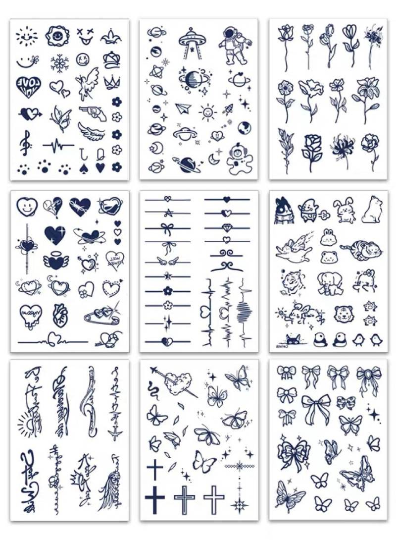 150 Stück Oder 90 Kleine Tattoo Kräuter Tattoo Stickers Semi-Permanente Dauert 1-2 Wochen | Neue Technologie Wasserdicht von SmokeyTattoo