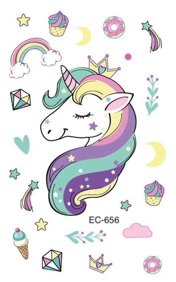 My Little Pony Einhorn 10 Stück Party Events Kinder Bunt Traditionelle Tattoo Stickers Tattoo Wasserdicht von SmokeyTattoo