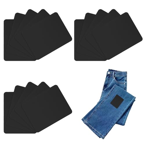 15 PCS Iron on Repair Patches, Schwarz, 9,5 x 12,5 cm, Selbstklebende Reparatur-Patches für Kleidung, Hosen, Jeans, Hemden und mehr, Robuste Mending Patches für Langlebige Kleidung von Smomend