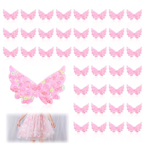 40pcs Kleine Engelsflügel Zum Basteln, Rosa 5 cm, Engelsflügel Basteln, Engelsflügel Klein Pailletten Flügel, Pailletten-Flügel Patches Für Diy-Projekte, Aufnäher Für Kleidung, Taschen Und Heimdeko von Smomend