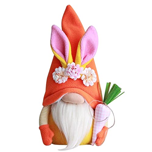 Ostern Deko Plüsch Osterhasen Zwerg Puppen Figuren Handgemachte Frühling Blumen Osterdekoration Tischdekoration Ostern Festliche Geschenk Zubehör für Home Küche Deko von Snakell