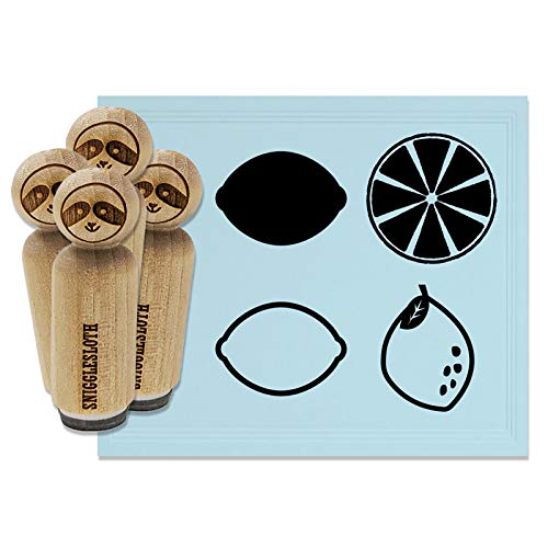 Gummistempel-Set mit Zitronen- und Zitrusfrüchten, zum Stempeln, Basteln, Planer, 2,5 cm, mittel von Sniggle Sloth