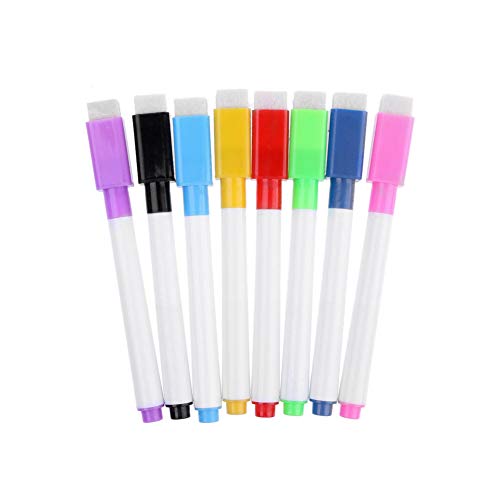 Snner 8Pcs Bunte Whiteboard Pen Magnetic Dry Erase White Board Marker Pen Whiteboard-Marker mit Built-in Eraser von Snner