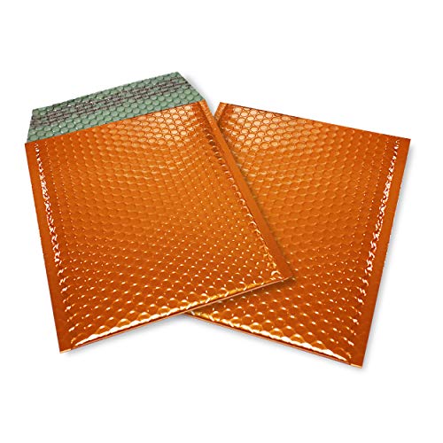 20 Stück Snooploops Luftpolster-Briefumschläge, Farbige Metallische Luftpolsterumschläge Format 170x235 mm, mit Selbstklebeverschluß, Metallic Bubblebag Versandtaschen / A5 (orange) von Snooploops