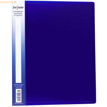 10 x Snopake Ringbuch A4 2 Ringe 25mm electra blau von Snopake