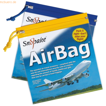 25 x Snopake Dokumententasche Zippa AirBag 20x20cm transparent/farbig von Snopake