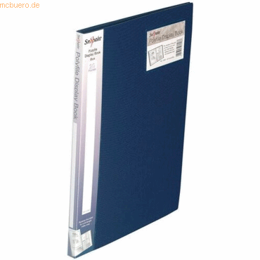 5 x Snopake Sichtbuch A4 20 Hüllen/40 Seiten mit Dokumententasche blau von Snopake