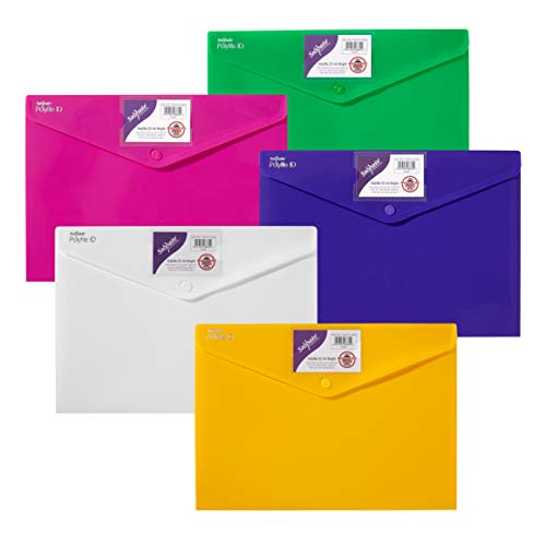 Snopake Polyfile ID Dokumententasche A4 5 Stück farblich sortiert in leuchtenden Farben von Snopake