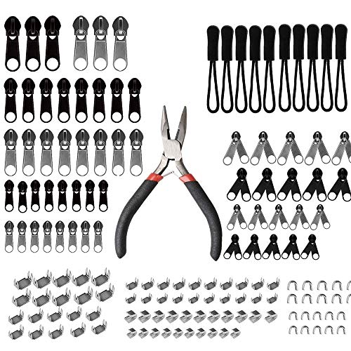 Schneespitze Snowtain 195 Pieces Zip Repair Set，Replacement Zipper Zip Replacement Zip Slider Mit Befestigungsklemme，Zip Repair Kit für Kleidung, Jacken, Geldbörsen, Gepäck, Rucksäcke. von Snowtain