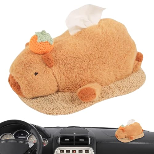 Snsengg Car Tissue Box | Car Tissue Holder | Tissue Holder for Car, Capybara Theme Car Tissue Dispenser, Car Tissue Holder with Cute Character, Cute Animal Tissue Dispenser for Car Accessories von Snsengg