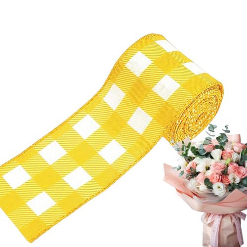 Snsengg Gelbes Stoffband, 450 cm, gelbes Dekoband für Feiertage, Weltbienentag, Leinenimitat, Stoffbänder, Verpackungsbox, Helfer von Snsengg