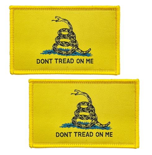 SoKoot Aufnäher mit Aufschrift "Don't Tread On Me", bestickt, Gadsden-Flagge, Schlangenflaggen, taktischer Klettverschluss, farbige Flicken (2 Stück) von SoKoot