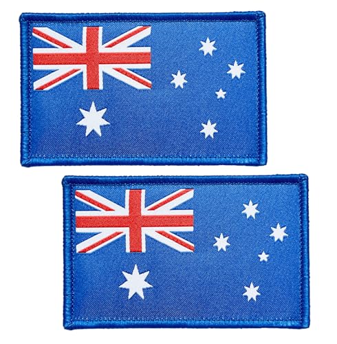 SoKoot Aufnäher mit australischen Flaggen, bestickt, Australien-Flaggen, Militär, taktischer Klettverschluss, 2 Stück von SoKoot