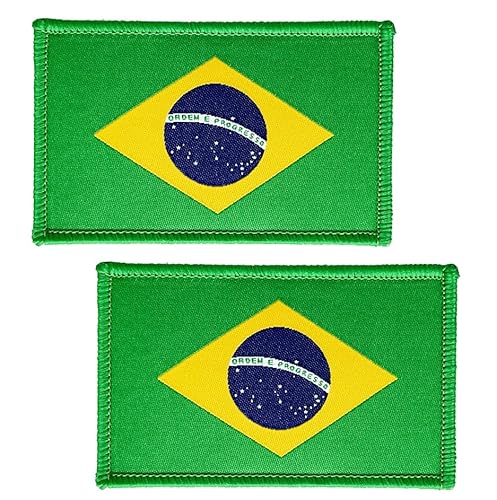 SoKoot Aufnäher mit brasilianischen Flaggen, bestickt, brasilianische Flagge, Militär, taktischer Klettverschluss, 2 Stück von SoKoot