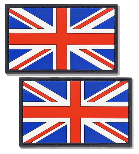 SoKoot Aufnäher mit britischer Flagge, PVC, Klettverschluss, britische Flaggen, Militär, taktischer Patch, 2 Stück von SoKoot