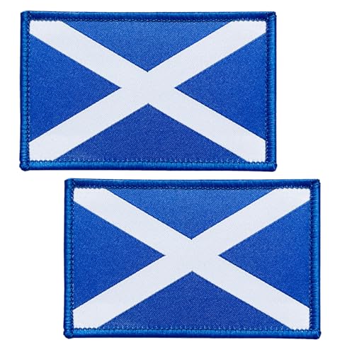 SoKoot Bestickte Aufnäher mit Schottland-Flaggen, Schottland-Flaggen, Militär, taktischer Klettverschluss (2 Stück) von SoKoot