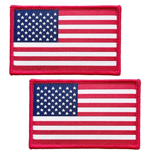 SoKoot Bestickte Aufnäher mit USA-Flaggen, amerikanische Flagge, Militär, taktischer Klettverschluss (2 Stück) von SoKoot