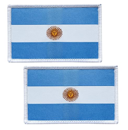 SoKoot Bestickte Aufnäher mit argentinischen Flaggen, Argentinien-Flaggen, Militär-Flaggen, taktischer Klettverschluss, 2 Stück von SoKoot