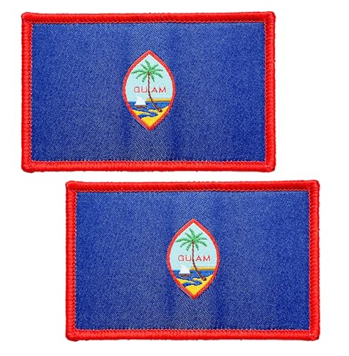 SoKoot Guam-Flaggen, bestickte Aufnäher, Guamaische Flagge, Militär-Flaggen, taktischer Klettverschluss, 2 Stück von SoKoot