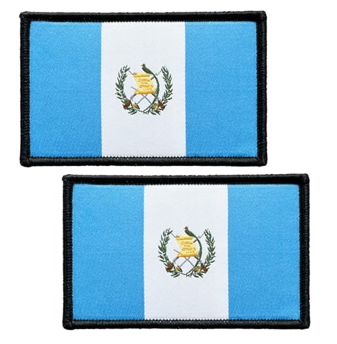 SoKoot Guatemala-Flaggen, bestickt, Guatemaltekische Flagge, Aufnäher, Guatemala-Flaggen, Militär, taktischer Klettverschluss (2 Stück) von SoKoot