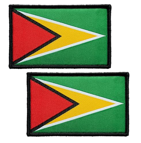 SoKoot Guyana-Flaggen, bestickt, Guyana-Flagge, Militär-Flaggen, taktischer Klettverschluss, 2 Stück von SoKoot