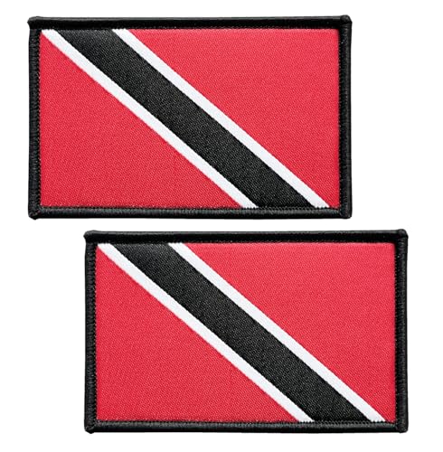 SoKoot Trinidad- und Tobago-Flaggen, bestickt, Trinidad- und Tobago-Flaggen, Militär-Flaggen, taktischer Klettverschluss (2 Stück) von SoKoot