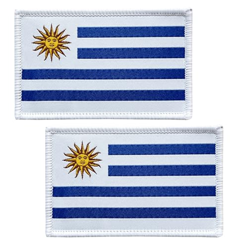 SoKoot Uruguay-Flaggen, bestickt, Uruguay-Flagge, Uruguay-Flaggen, Militär, taktischer Klettverschluss (2 Stück) von SoKoot