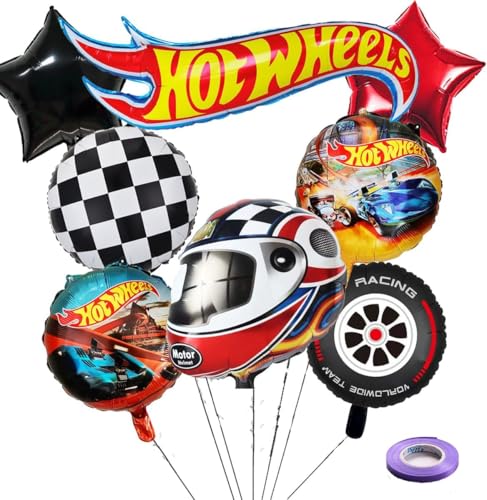 8 Stück Folienballons, Heißauto-Ballons, Hot Car Birthday Party Dekorationen Supplies Jungen Mädchen von Soanwind