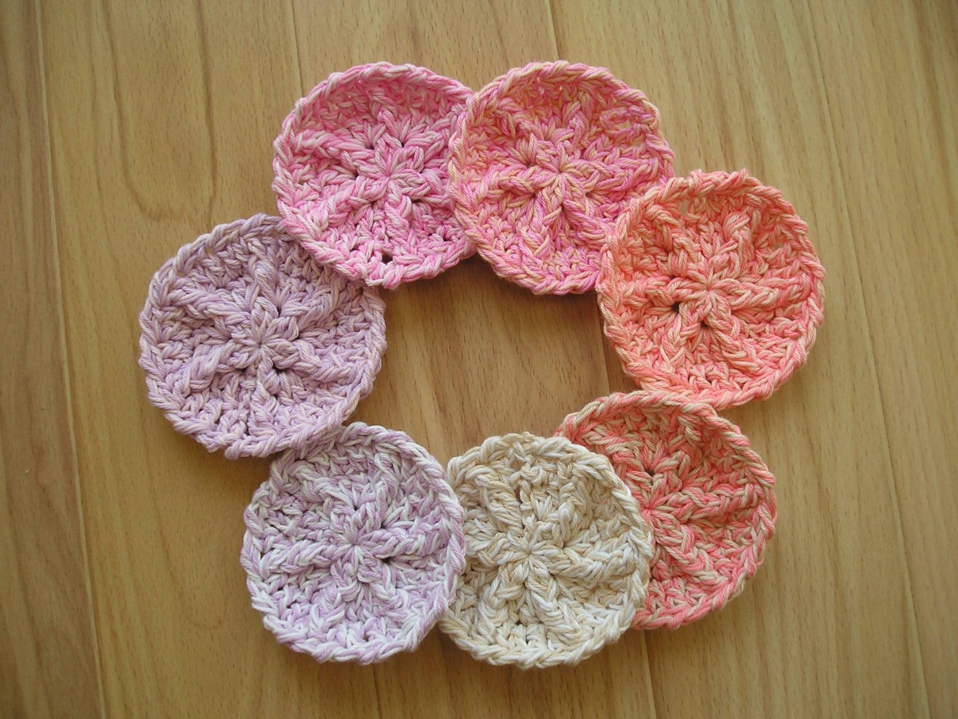 7 Make Up Entferner Pads, Gesichts Scrubbies, Gehäkelt, Baumwolle, Abfall Vermeiden, Nachhaltig von Sockenundmehr