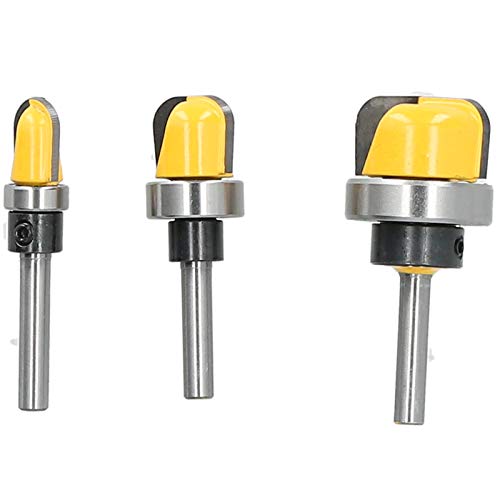 Core Box Router Bit Holzbearbeitung Rundnutfräser Rundnutfräser Rundnutfräser Rundnase Oberfräser 3-teiliges Holzbearbeitungswerkzeug-Set für Holzbearbeitung von Socobeta