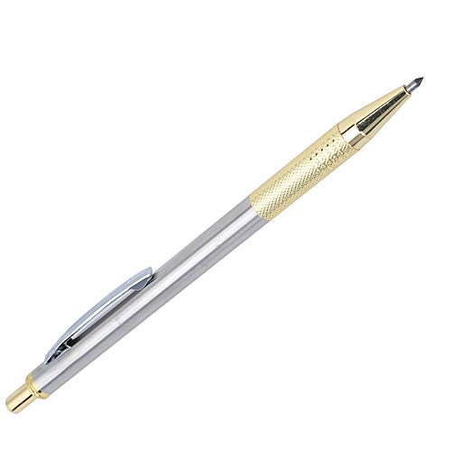 Socobeta JM-094 Anreißstift mit Hartmetallspitze und Wolframstahlspitze, Schnitzstift für Heimschneidearbeiten mit Clip (Gold) von Socobeta