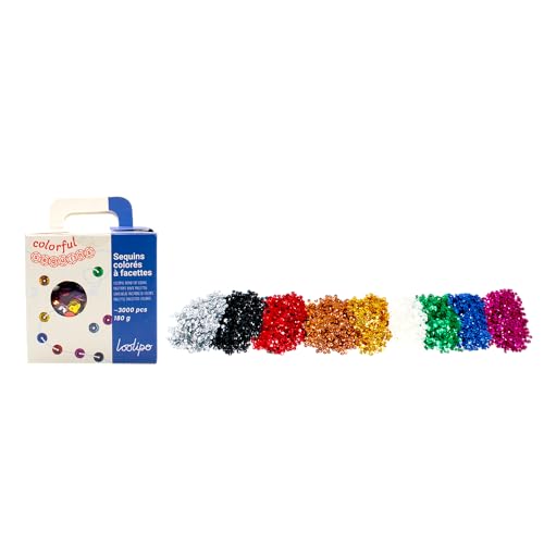 SODERTEX - Set mit Pailletten, 180 g, 6 mm, 9 x 20 g, 3000 Stück, 9 Farben, L325020 von Sodertex