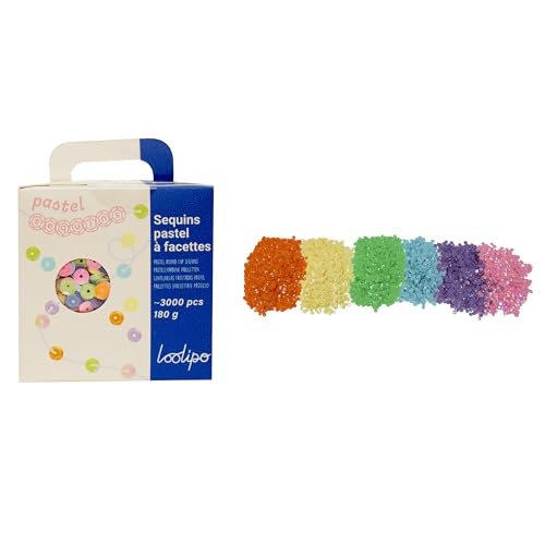 LOOLIPO - FAKETTE SEQUINS - PASTEL - 3000 Pailletten - 6 mm - Kreative Kurzwaren - Perlen - Basteln - Basteln - Handwerk - L325021 von Sodertex