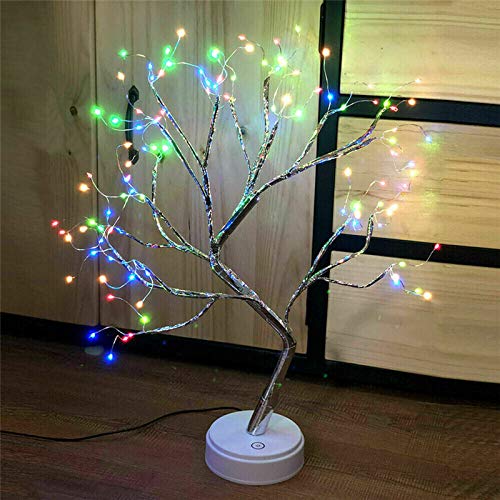 Soekodu Weihnachten Birke Licht, 108 LED Bonsai Baum Lampe Beleuchtete Birke USB oder batteriebetriebener Touch-Schalter Kupferdraht AST Lichter für Zuhause Innendekoration (Mehrfarben) von Soekodu