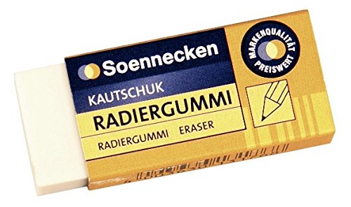 Radierer Kautschuk, 54x23x13mm, weiß von Soennecken