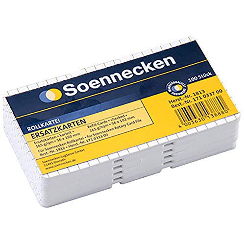 Soennecken Ersatzkarten 1813 102x56mm kariert weiß 100 St./Pack. von Soennecken